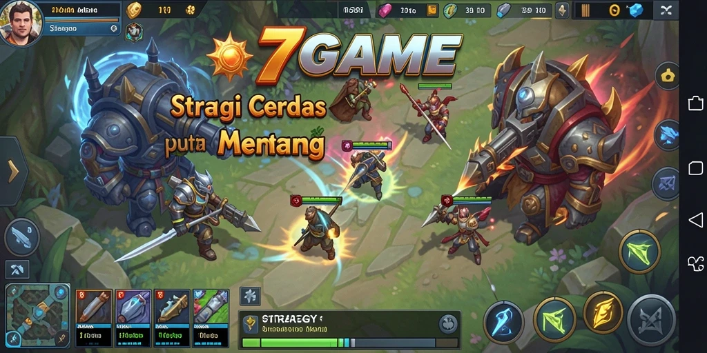 Tampilan antarmuka pengguna 7GAME yang menarik dan strategis.