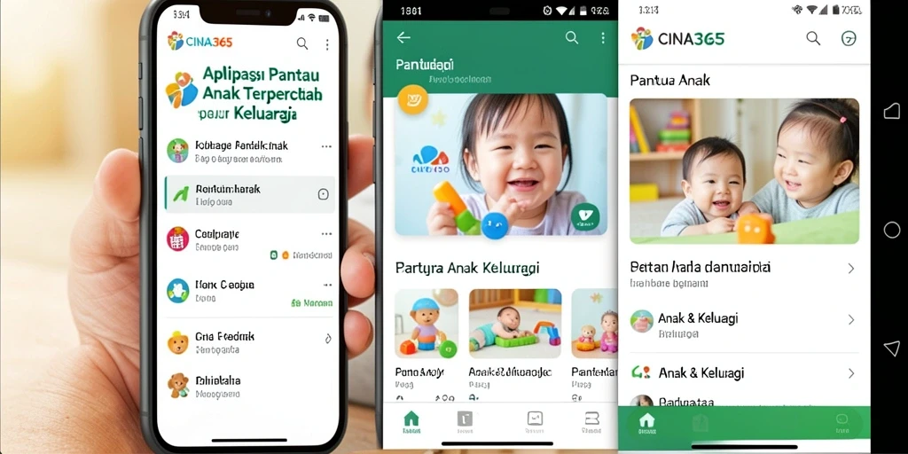 Tampilan antarmuka CINA365 yang ramah pengguna untuk Pantau Anak.