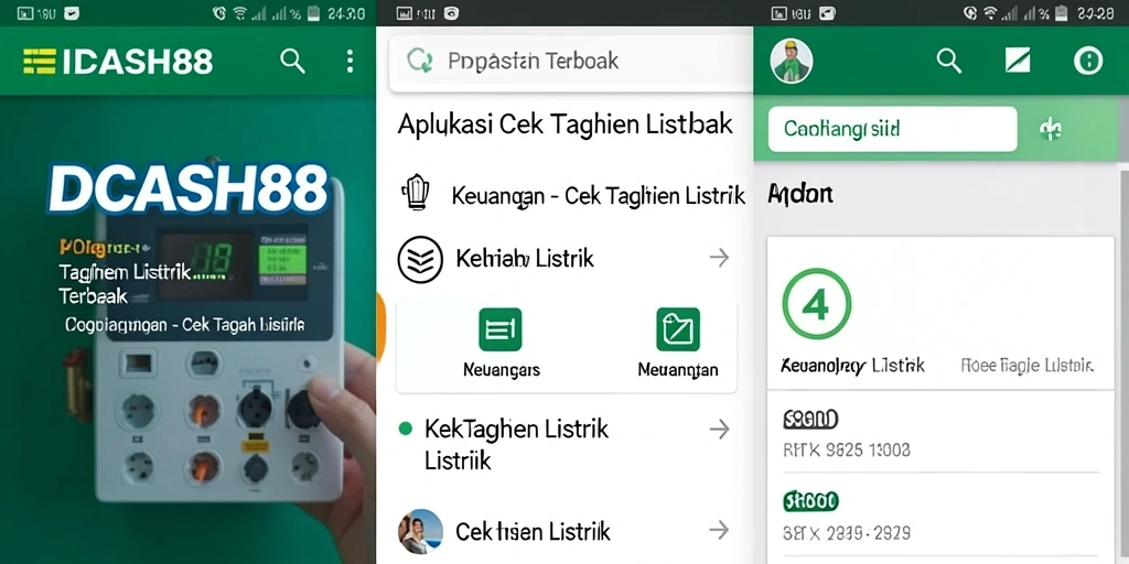 Tampilan antarmuka IDCASH88 untuk cek tagihan listrik.