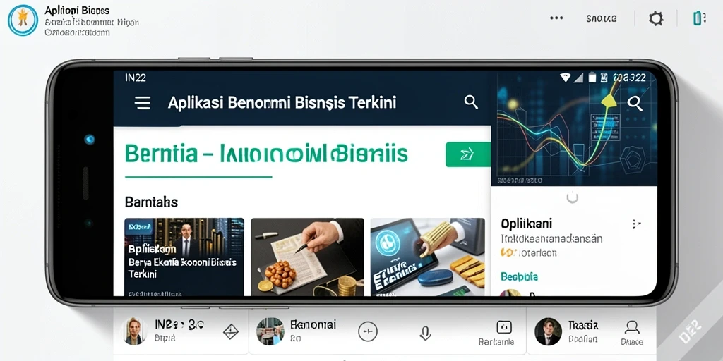 Tampilan antarmuka aplikasi IN22 dengan fitur berita ekonomi.