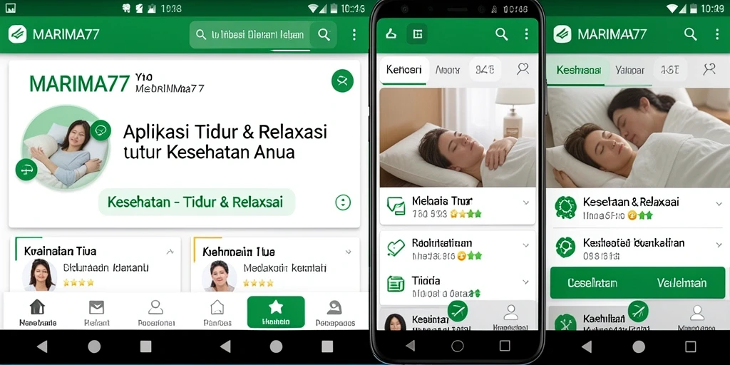 Screenshot utama MARIMA77 menampilkan antarmuka yang sederhana dan menenangkan.