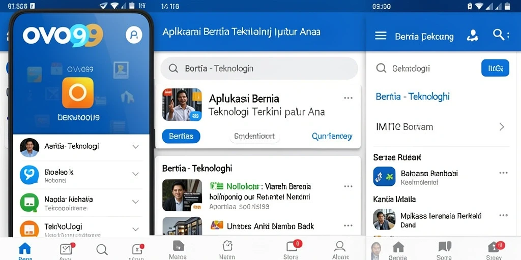 Antarmuka aplikasi OVO99 dengan artikel teknologi terkini.