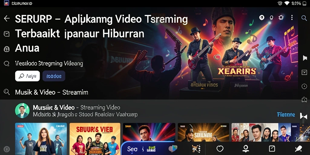 Antarmuka aplikasi SERURP yang menampilkan berbagai pilihan video streaming.