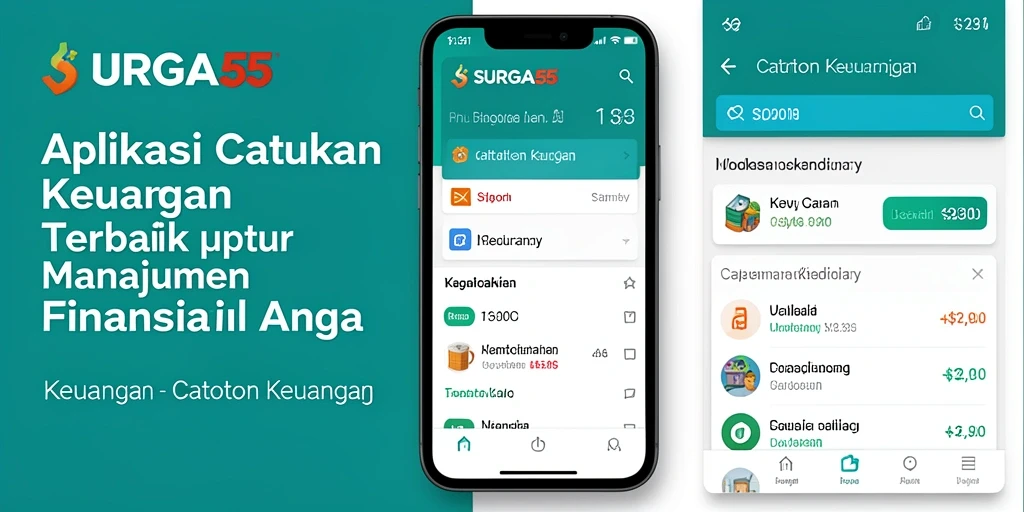 Antarmuka aplikasi SURGA55 yang mudah digunakan untuk catatan keuangan.
