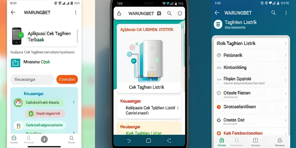 Tampilan antarmuka WARUNGBET untuk cek tagihan listrik yang sederhana dan menarik.